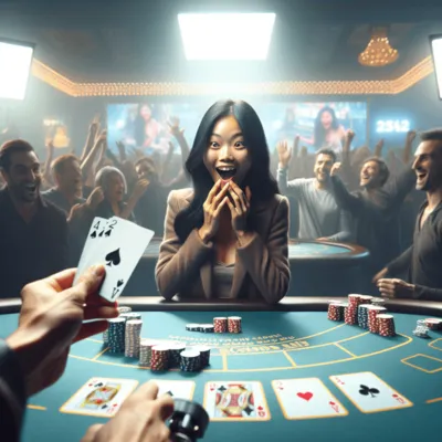 online blackjack player winning big with premium rewards